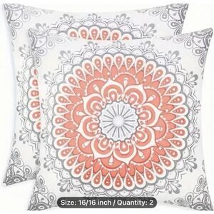 Single Sided Two-Piece Bohemian Mandala Dahlia Pillowcases 16x16